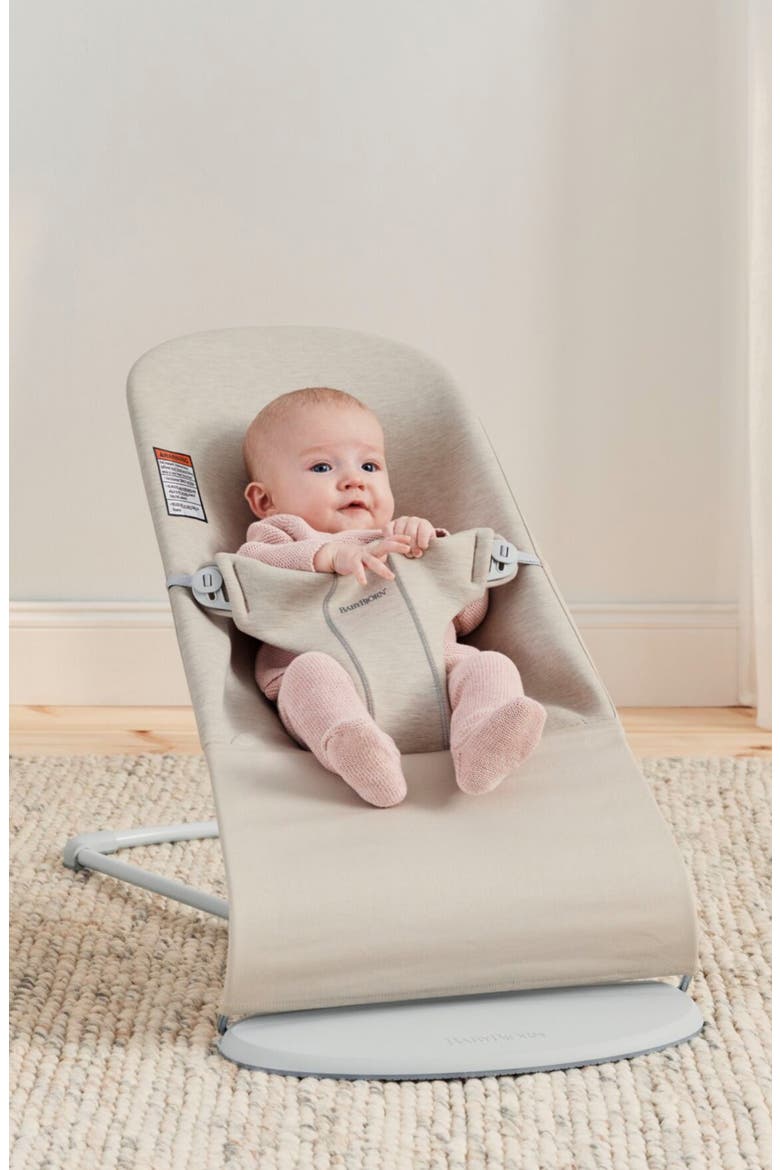 Bouncer Bliss Convertible Jersey Baby Bouncer, Alternate, color, LIGHT BEIGE