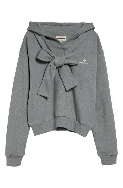 Bow Cotton Fleece Hoodie