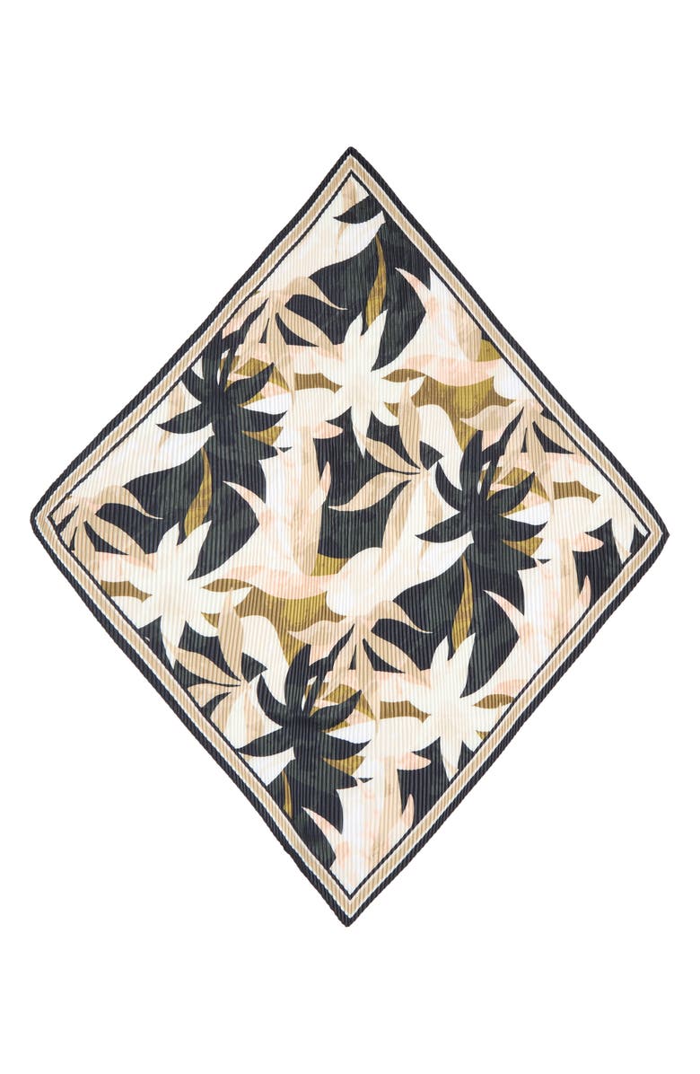 Echo Paper Palms Pleated Diamond Scarf, Alternate, color,