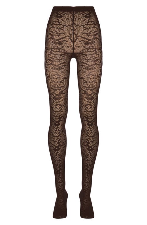 Wolford Snakeskin Tights In Umber
