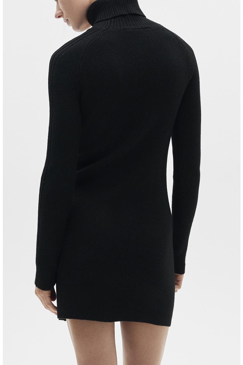 Turtleneck Long Sleeve Sweater Minidress, Alternate, color, BLACK