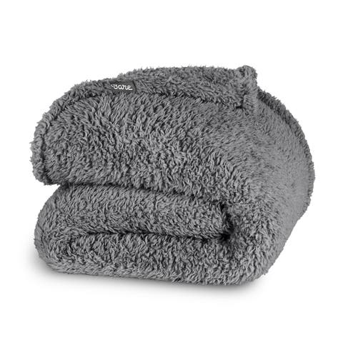 Solid Faux Shearling Blanket