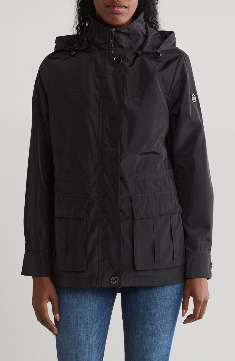 Michael Kors Hooded Water Resistant Jacket, Main, color, 