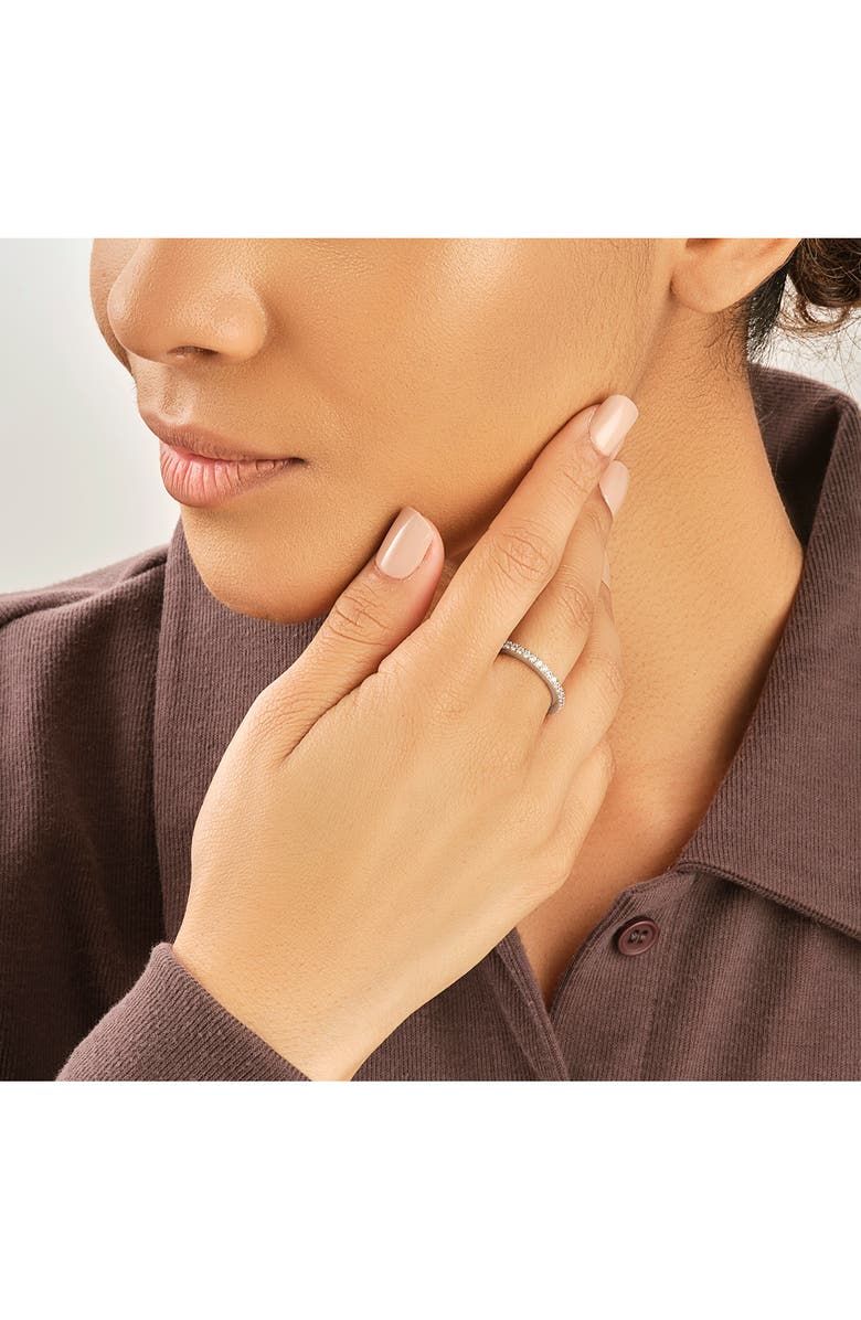 Sterling Forever Sterling Silver Sparkling CZ Band Ring, Alternate, color, Silver