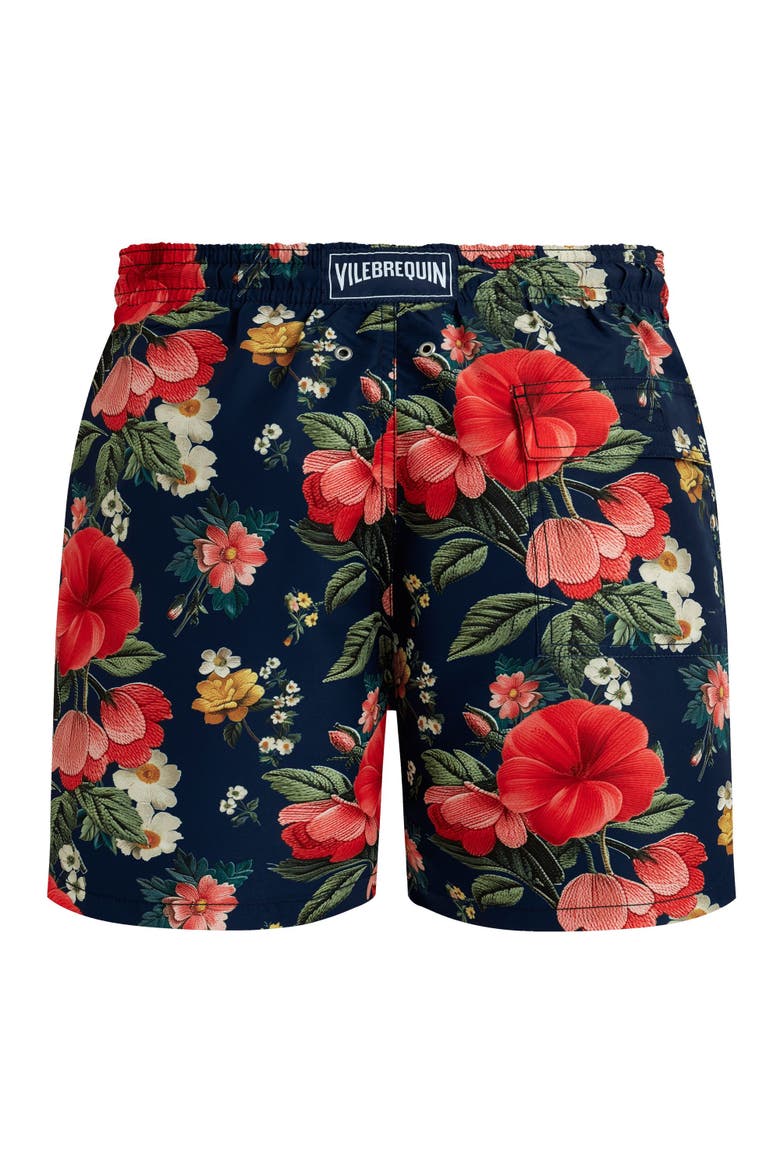 Men Swim Shorts Flowers, Alternate, color, navy