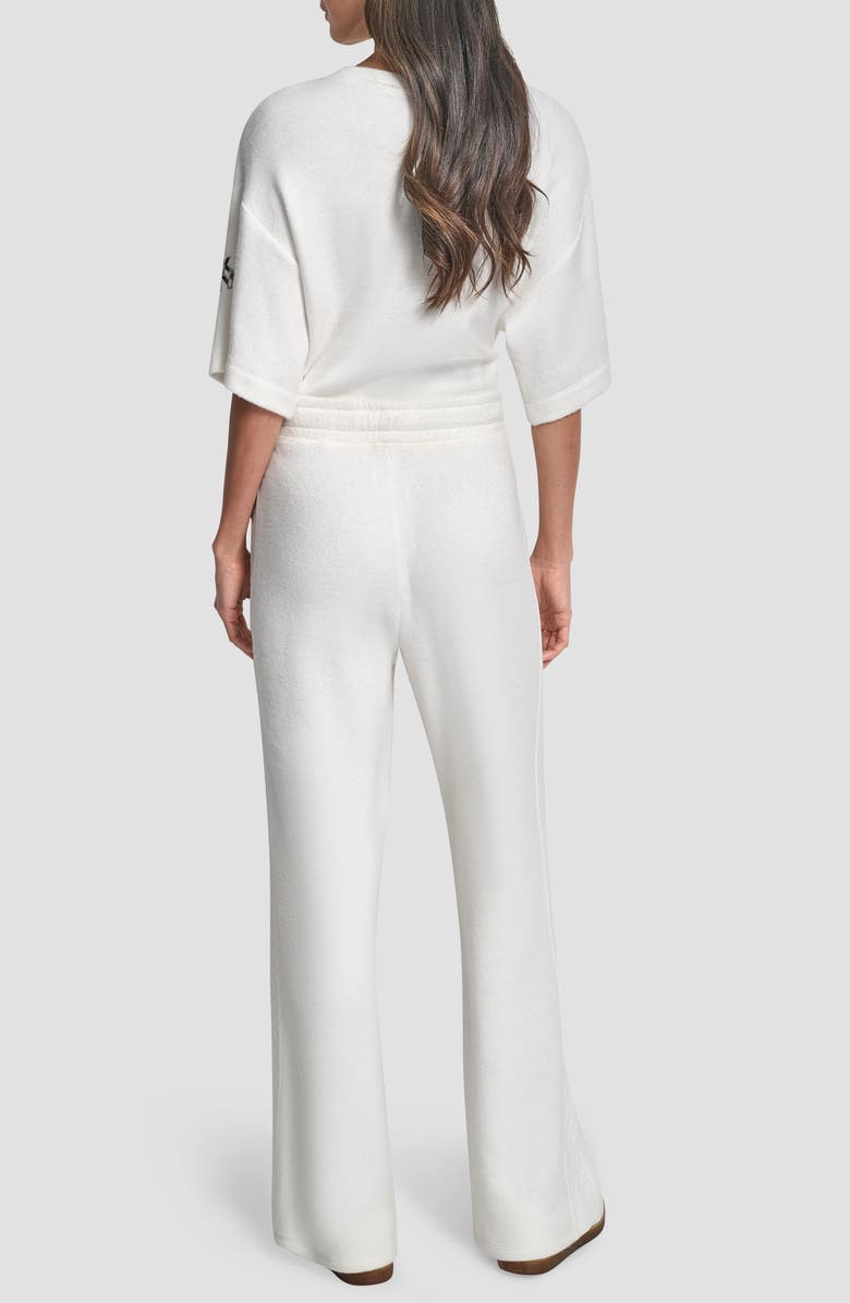 DKNY Mixed Media Knit Pants, Alternate, color, White