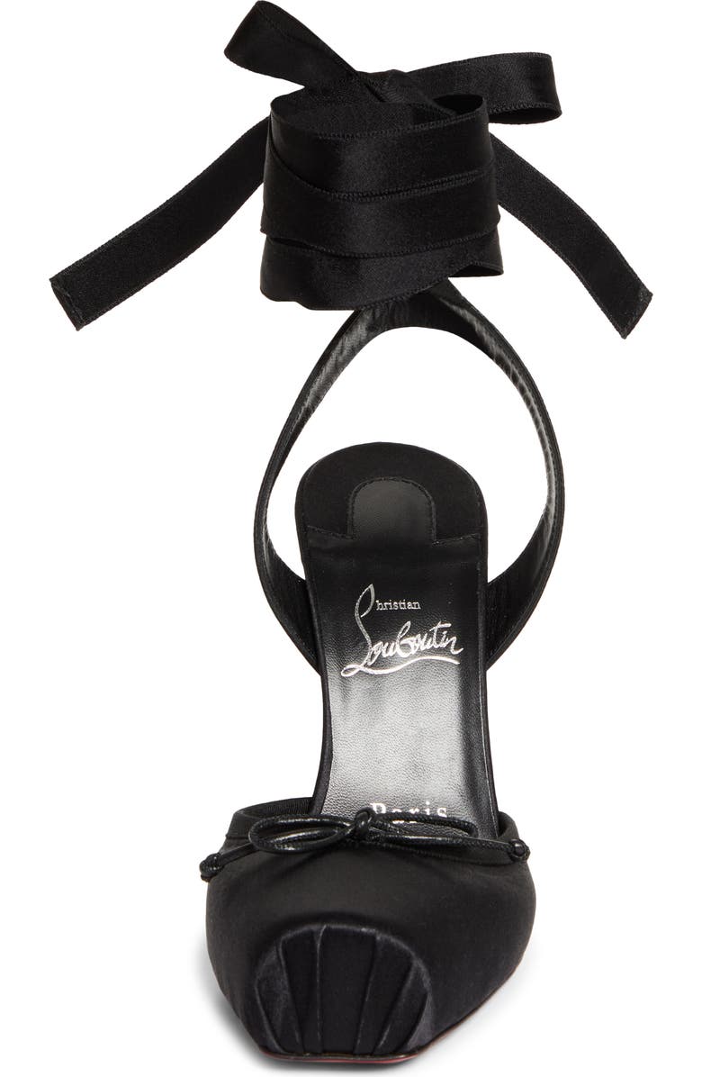 Christian Louboutin Cassia Lace-Up Slingback Pump, Alternate, color, Black/ Lin Black