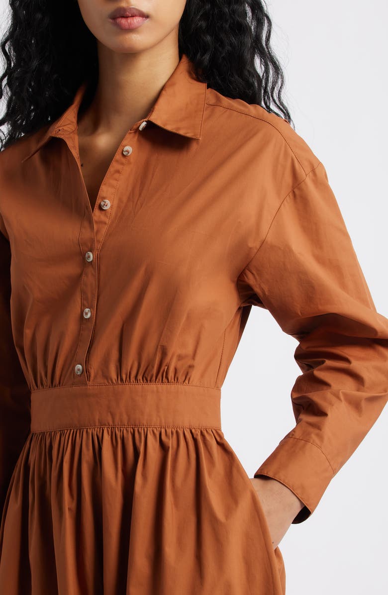 FREEMARKET Long Sleeve Shirtdress, Alternate, color, Rust