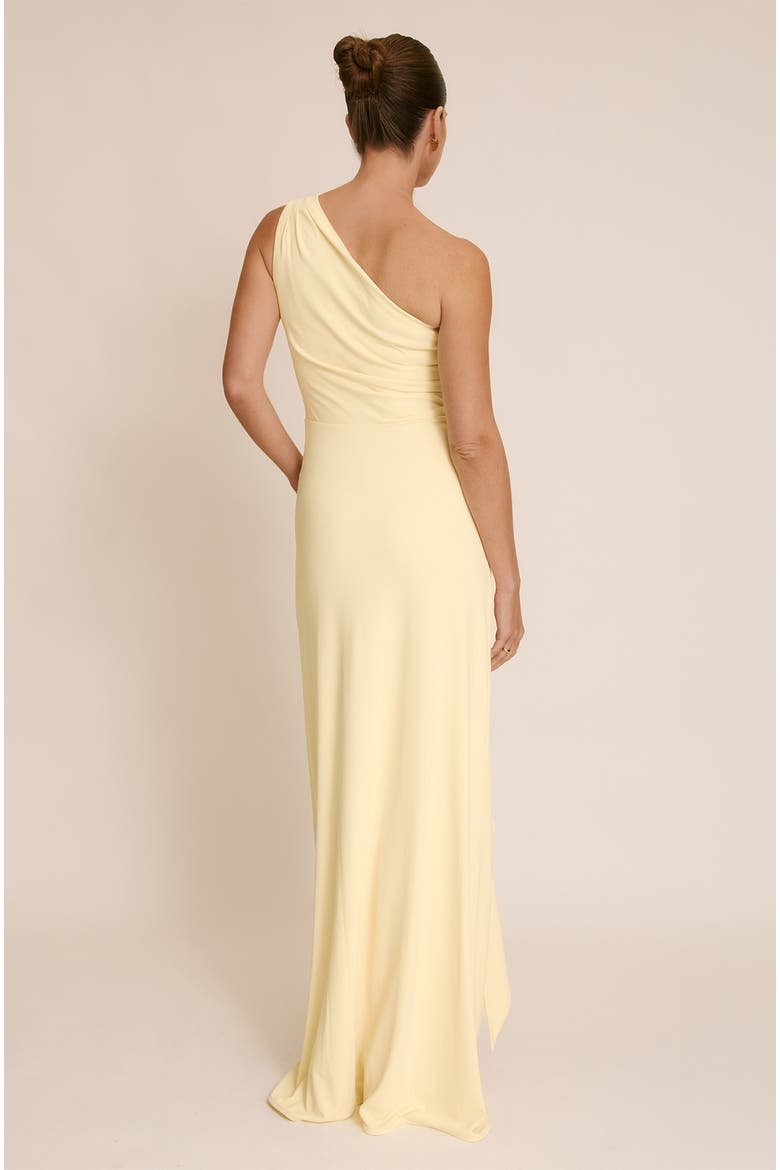 Andie One Shoulder Stretch Maxi Dress, Alternate, color, Lemon