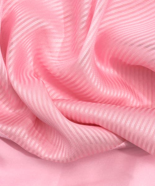 Echo Satin Stripe Metallic Silk Wrap In Seashell