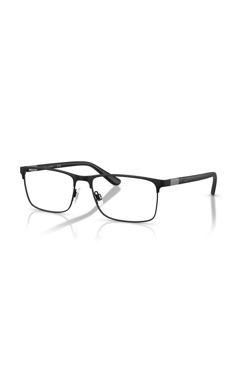 Polo Ralph Lauren 58mm Rectangle optical glasses, Main, color, Black