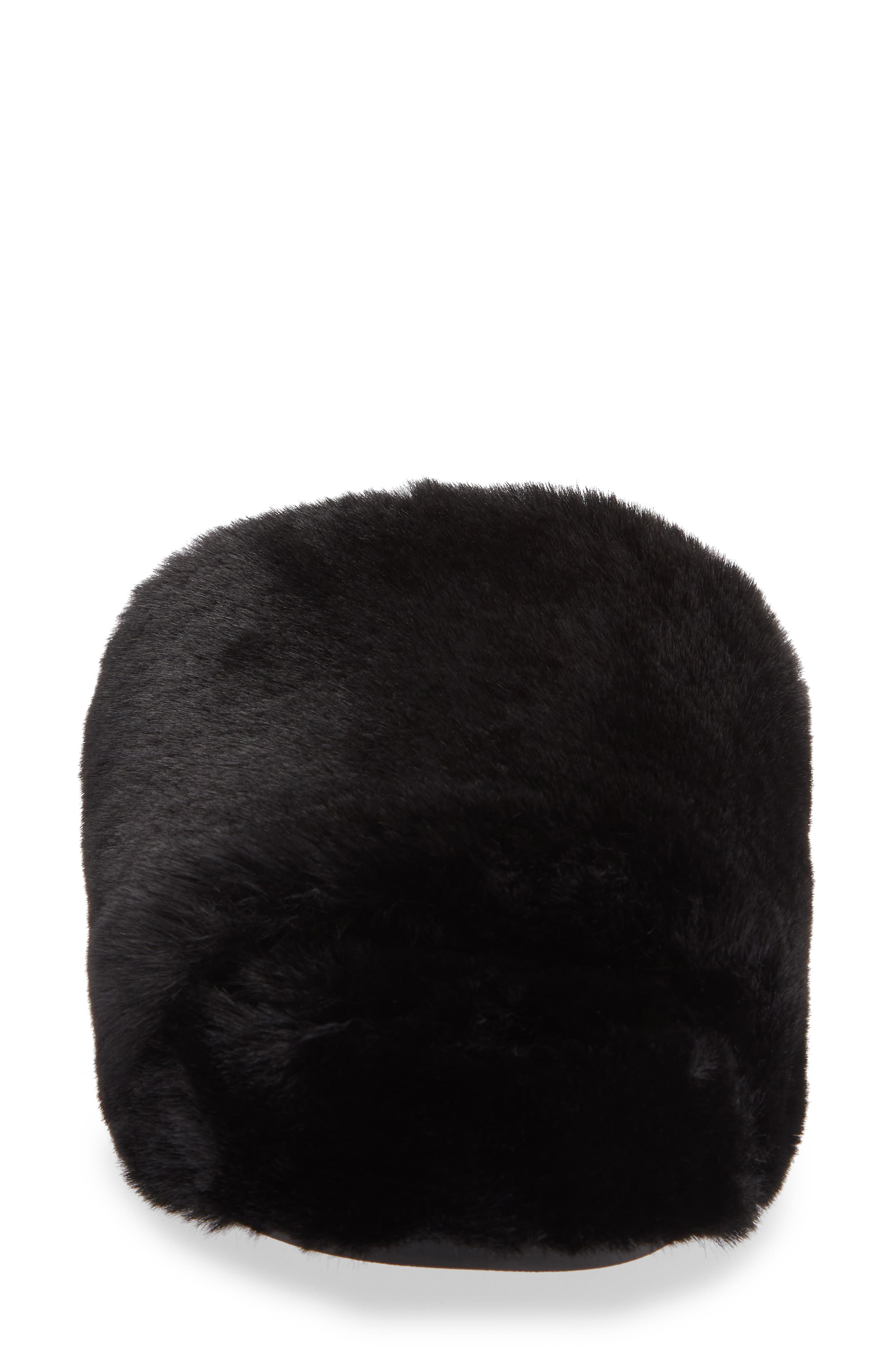 Dillon Faux Fur Slipper, Alternate, color, NOIR