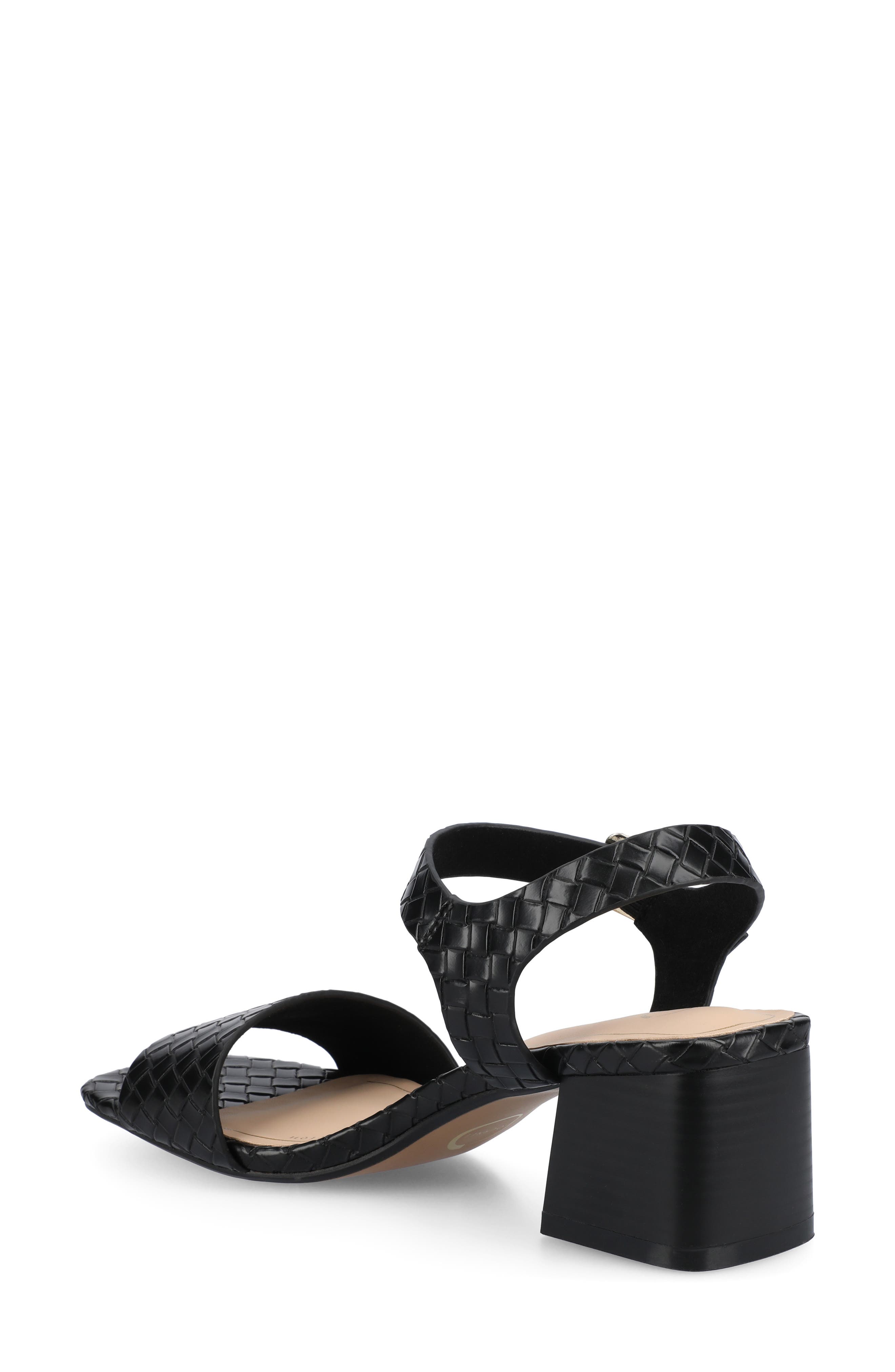 Journee Collection Shaina Sandal, Alternate, color, Black Woven