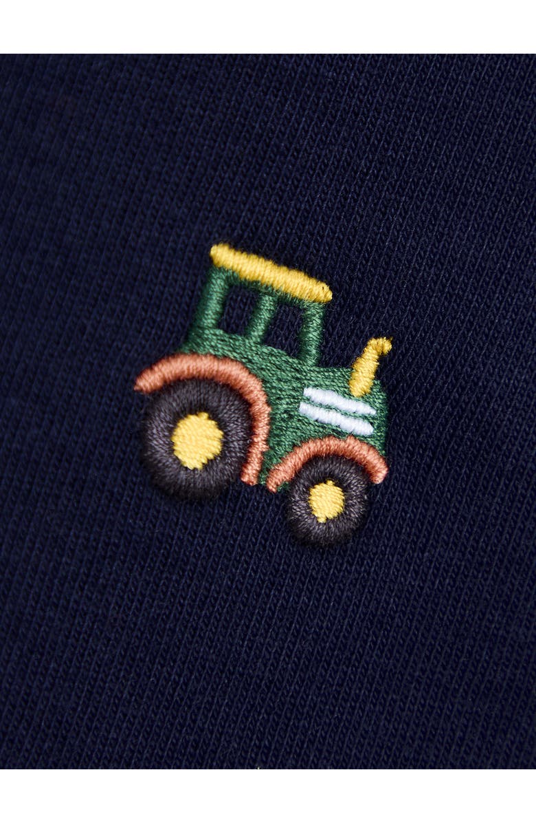 JOJO MAMAN BEBE Kid's Tractor Half Zip Cotton Sweatshirt & Joggers Set, Alternate, color, Navy