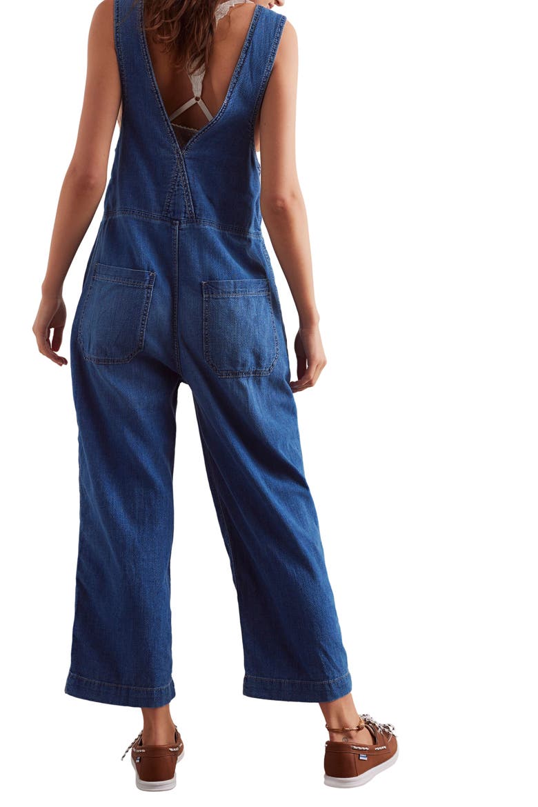 Jude Denim Jumpsuit, Alternate, color, MID INDIGO