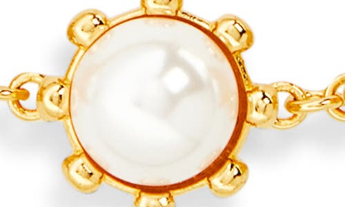 Oscar De La Renta Crystal & Faux Pearl Scramble Collar Necklace In Gold