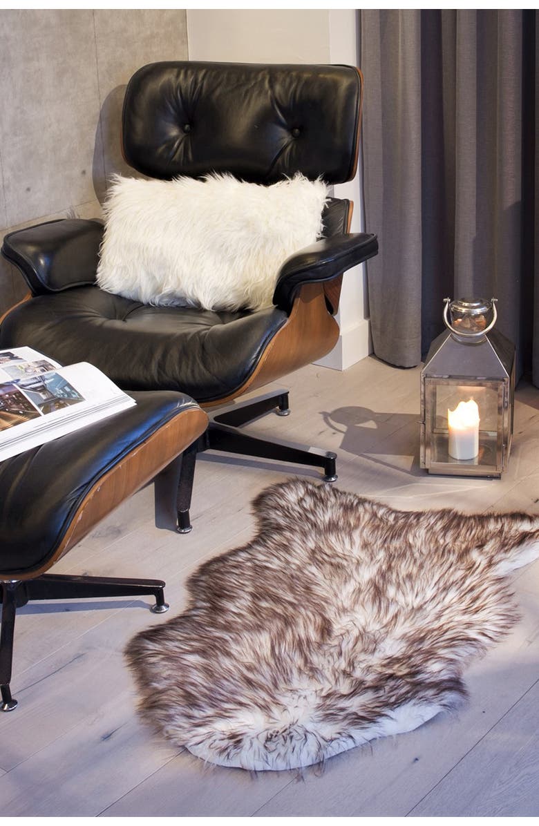 LUXE Faux Fur Gordon Rug - 2ft x 3ft - Gradient Chocolate, Alternate, color, 