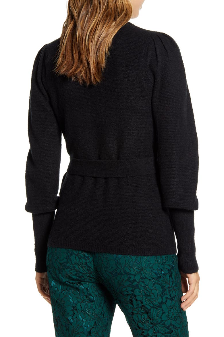 Wrap Cardigan, Alternate, color, BLACK