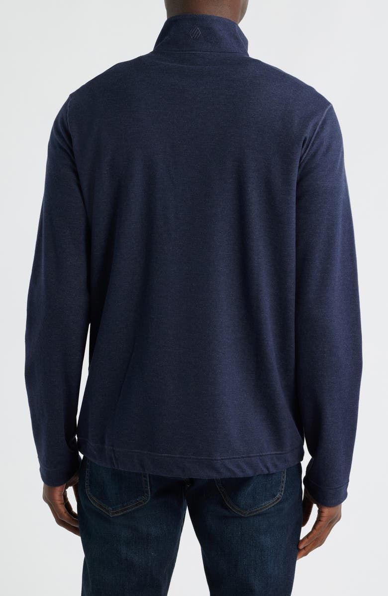 Johnston & Murphy Icon Reversible Cotton Blend Quarter Zip Pullover, Alternate, color, Navy/ Storm