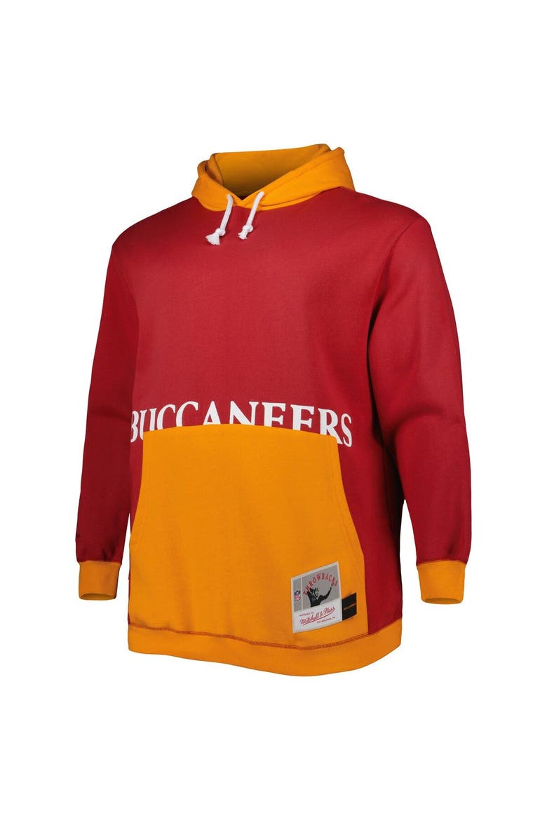 Men's Mitchell & Ness Red/Orange Tampa Bay Buccaneers Big & Tall Big Face Pullover Hoodie, Alternate, color, Red