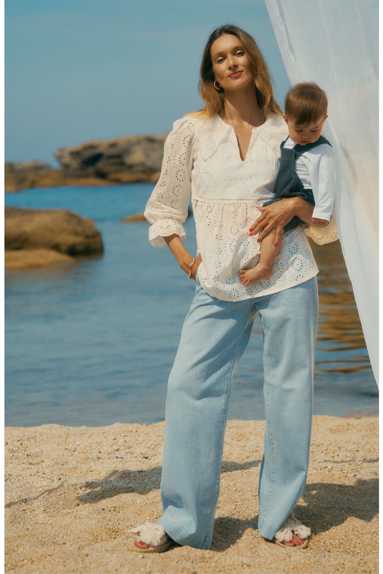 Kelly Wide Leg Maternity Jeans, Alternate, color, LIGHT BLUE