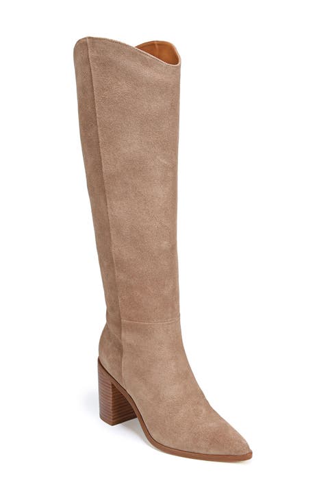 Knee boots beige best sale