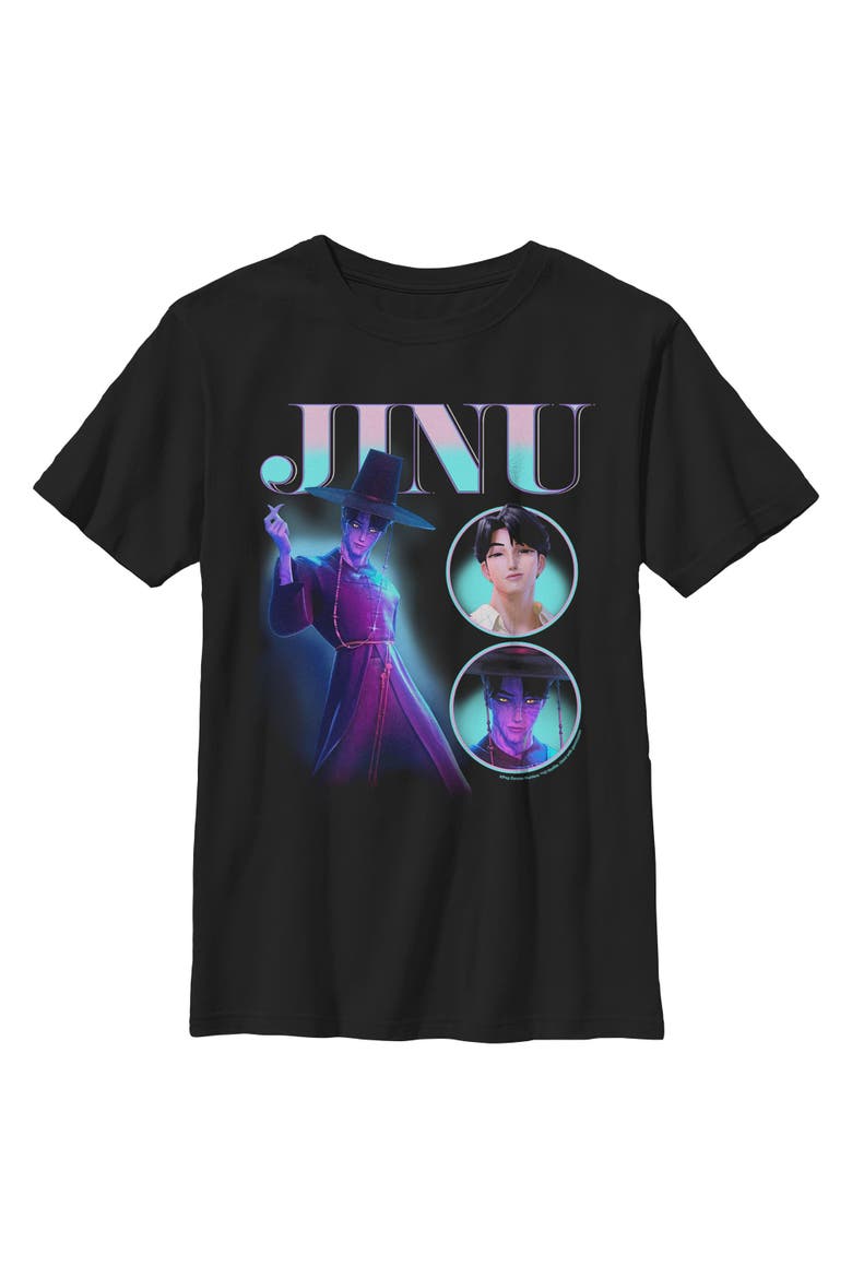 Boys' Jinu Saja Boy Collage Graphic Short Sleeve T-Shirt, Main, color, Black