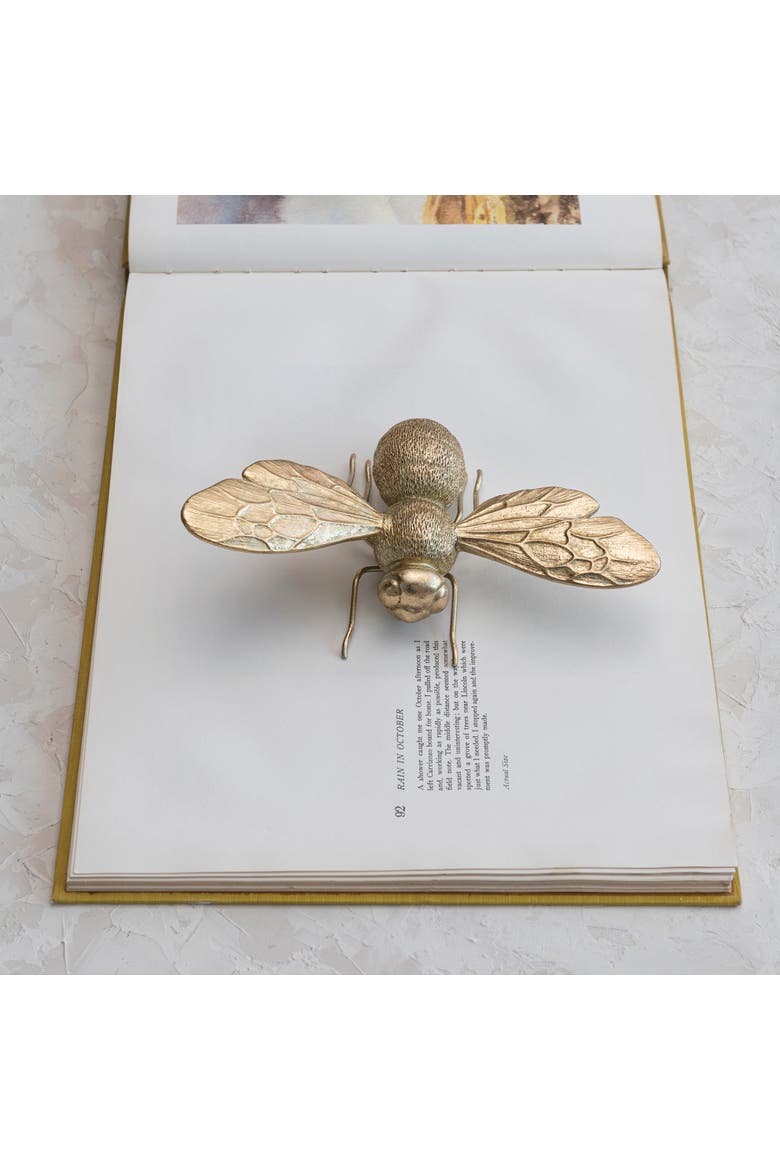 Decorative Bee Figurine, Gold Finish, Alternate, color, Gold