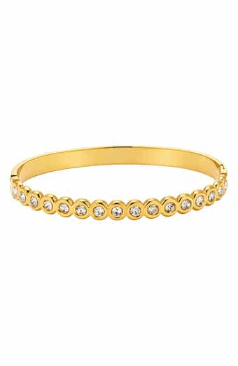18k Gold Plated Bezel Bangle Bracelet