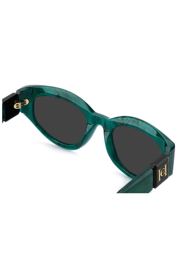 Her 52mm Gradient Oval Sunglasses, Alternate, color, GREEN MARBLE BLACK/ GREY