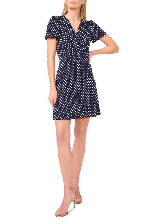 Polka Dot Flutter Sleeve Dress