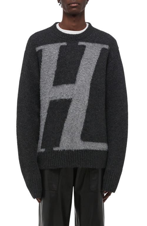 Helmut Lang Rambo Relaxed Fit Logo Sweater In Gray