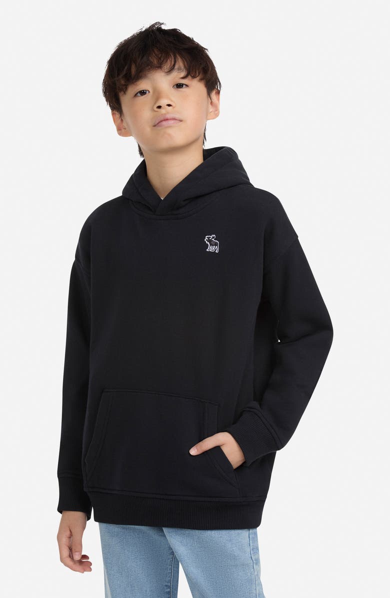 abercrombie kids Kids' Essentials Fleece Hoodie, Alternate, color, Anthracite