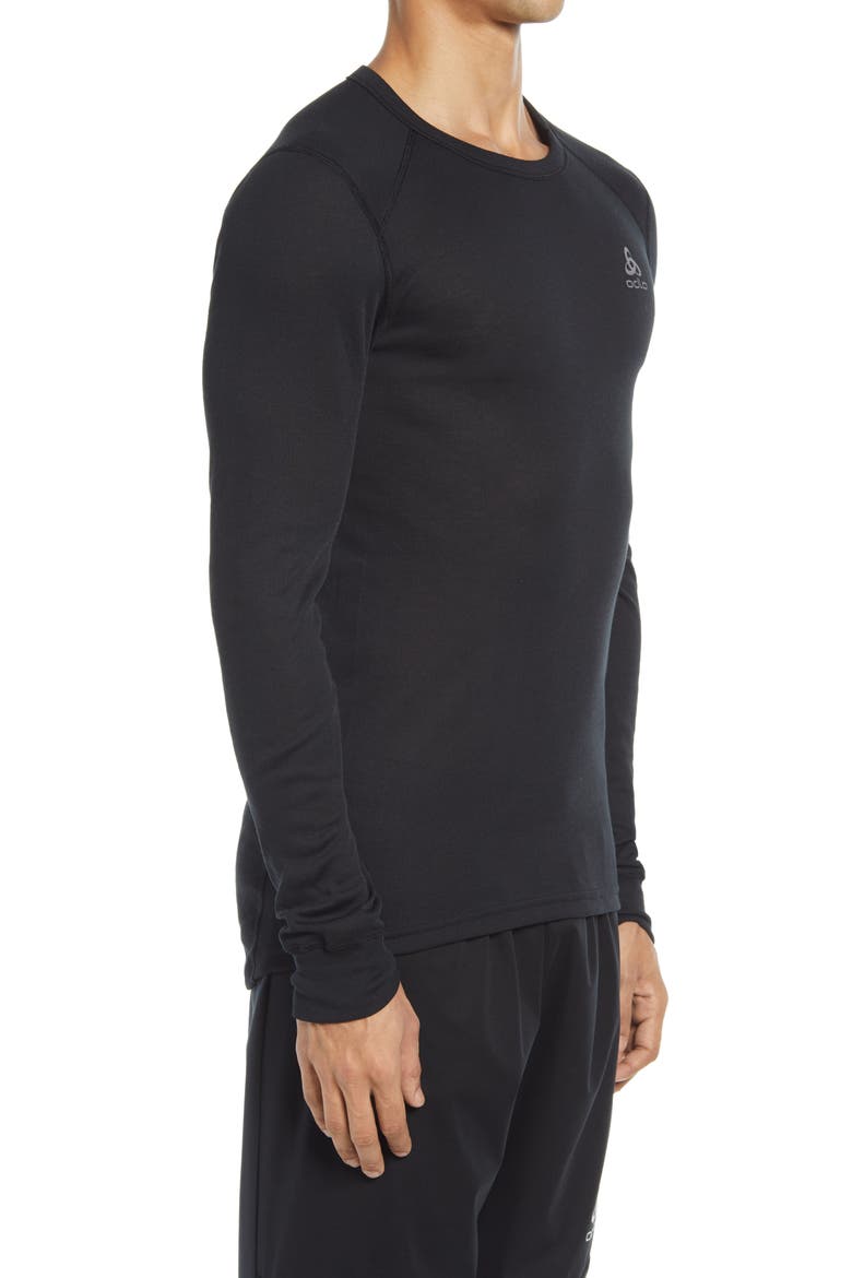 Men's Active Warm ECO Base Layer Top, Alternate, color, BLACK