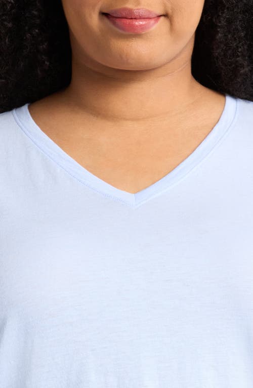 Eileen Fisher Easy V-neck Organic Cotton T-shirt In Bellflower