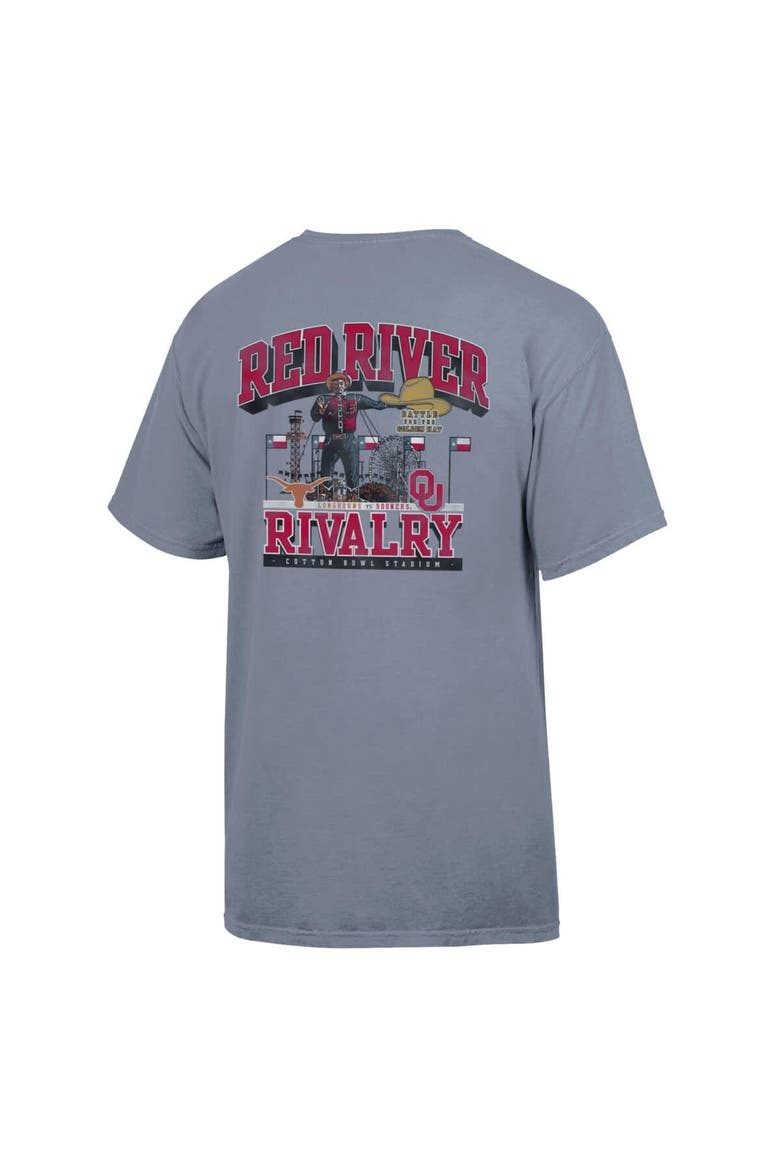 Men's ComfortWash Gray Texas Longhorns vs. Oklahoma Sooners Red River Rivalry Big Tex Match Up T-Shirt, Alternate, color, Gray