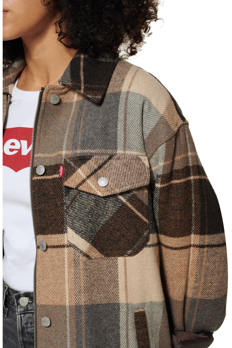 Levi’s® Women's Fashion Shirt Jacket, Alternate, color, BROWN PLAID
