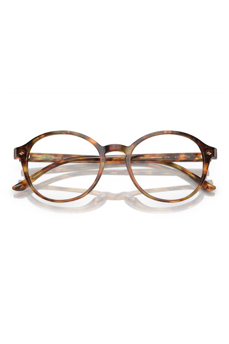 Girorgio Armani 47mm Round Optical Glasses, Alternate, color, YELLOW HAVANA / DEMO LENS