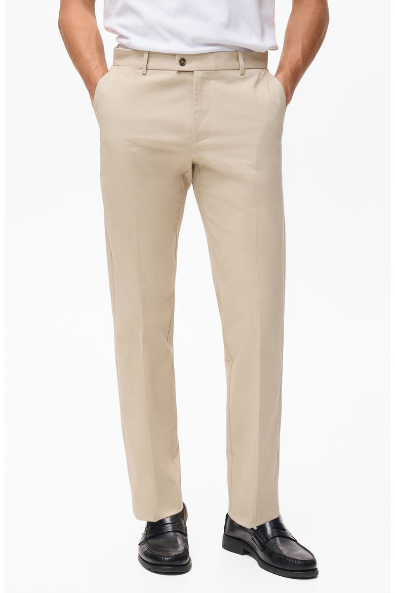 Slim Fit Stretch Cotton Twill Pants, Main, color, ECRU