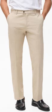 MANGO Slim Fit Stretch Cotton Twill Pants