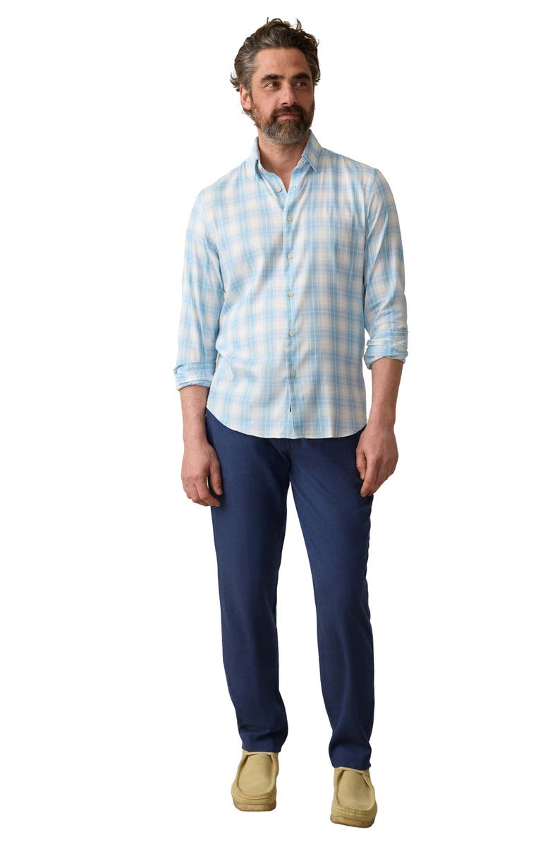 Faherty Movement Linen Blend Pants, Alternate, color, Deep Sea Navy