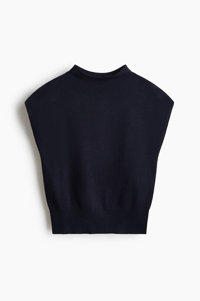 Mock Turtleneck Sweater Vest, Alternate, color, Navy blue