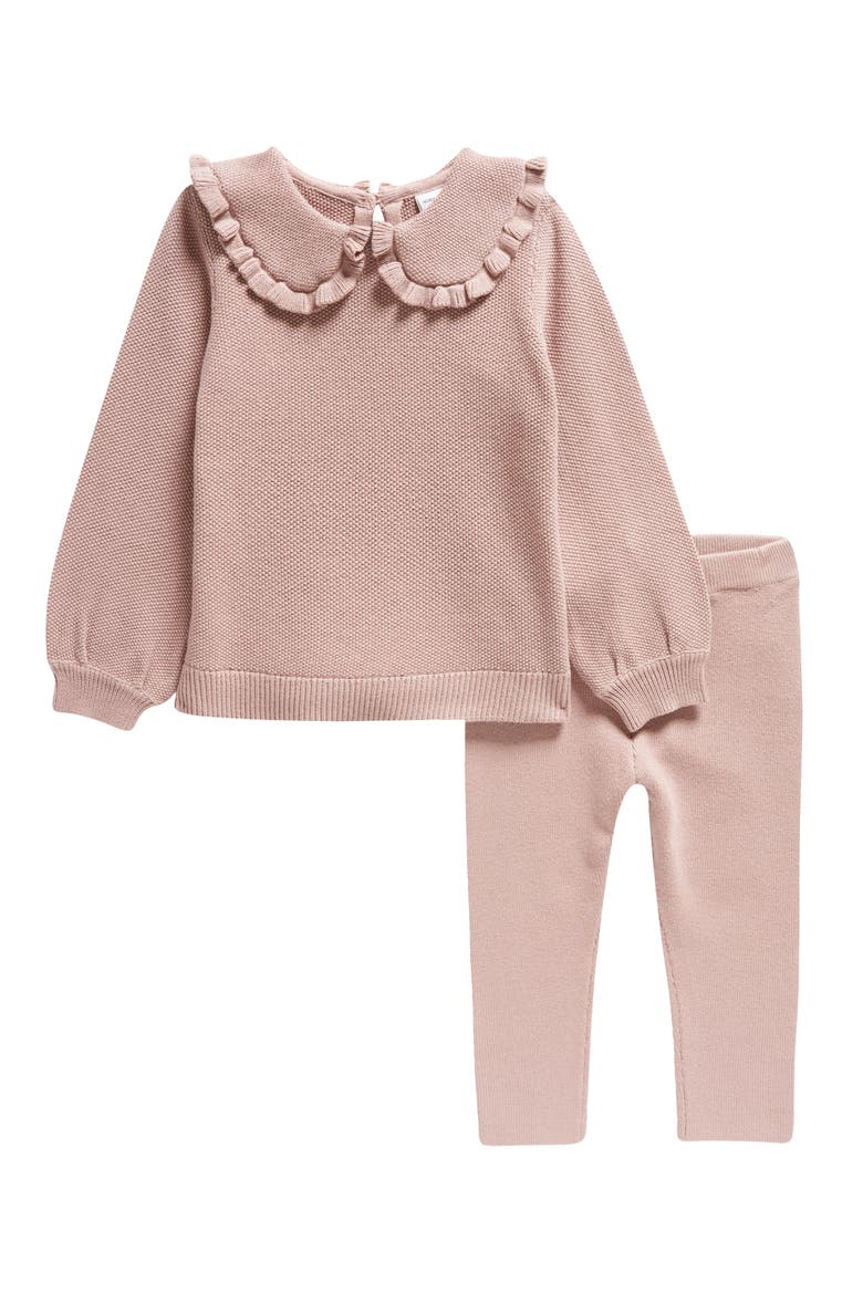 Collared Sweater & Leggings Set, Main, color, PINK TIMBER