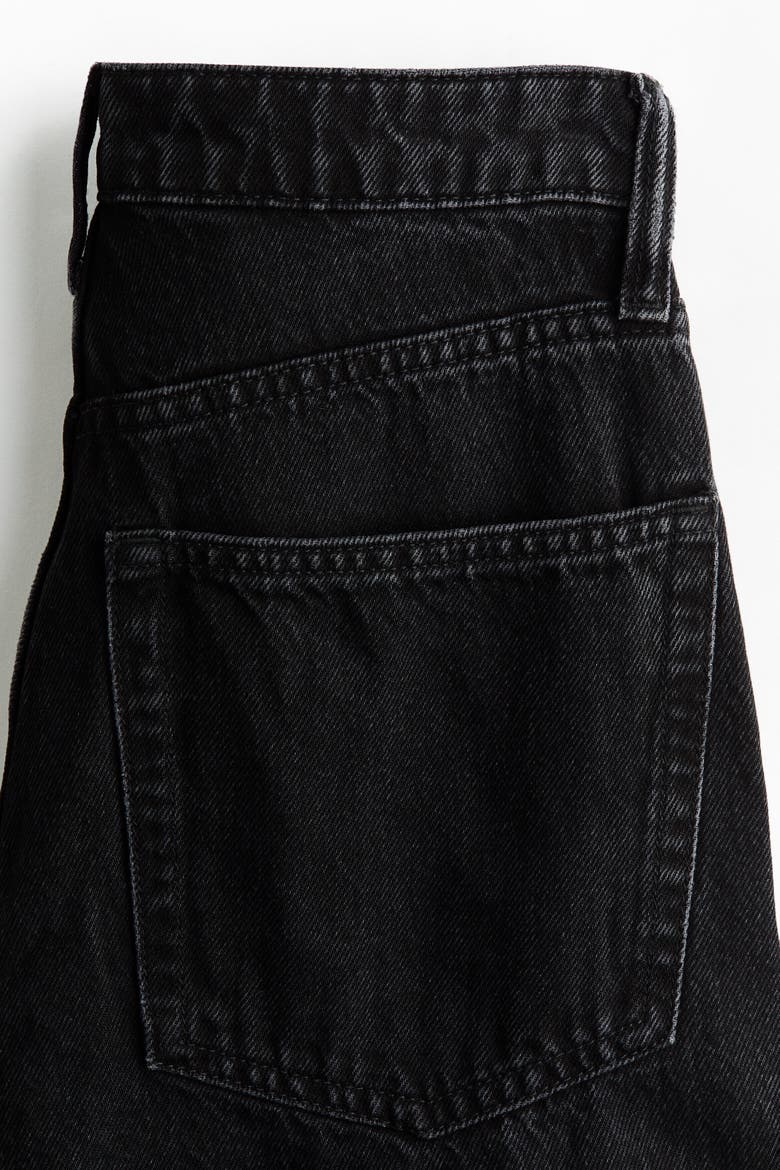 Barrel-leg High-waist Jeans, Alternate, color, Denim black