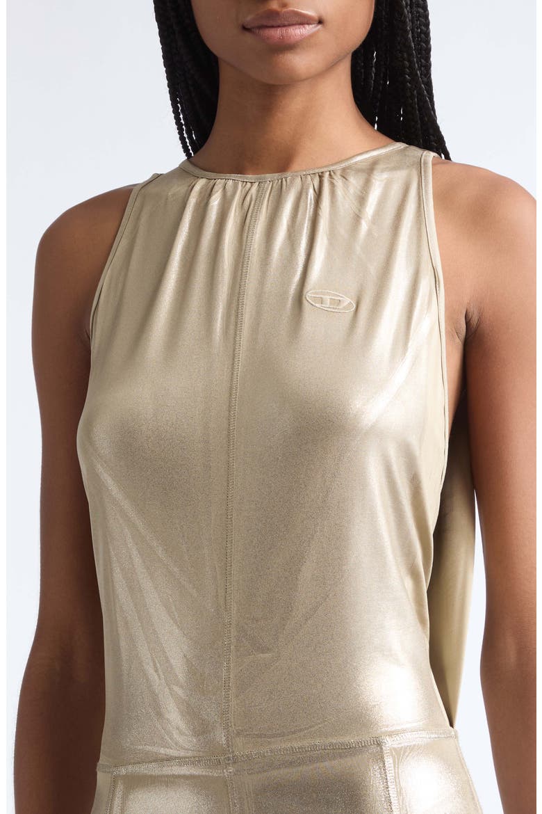 Fluid Metallic Jersey Midi Dress, Alternate, color, SANDY/ BEIGE