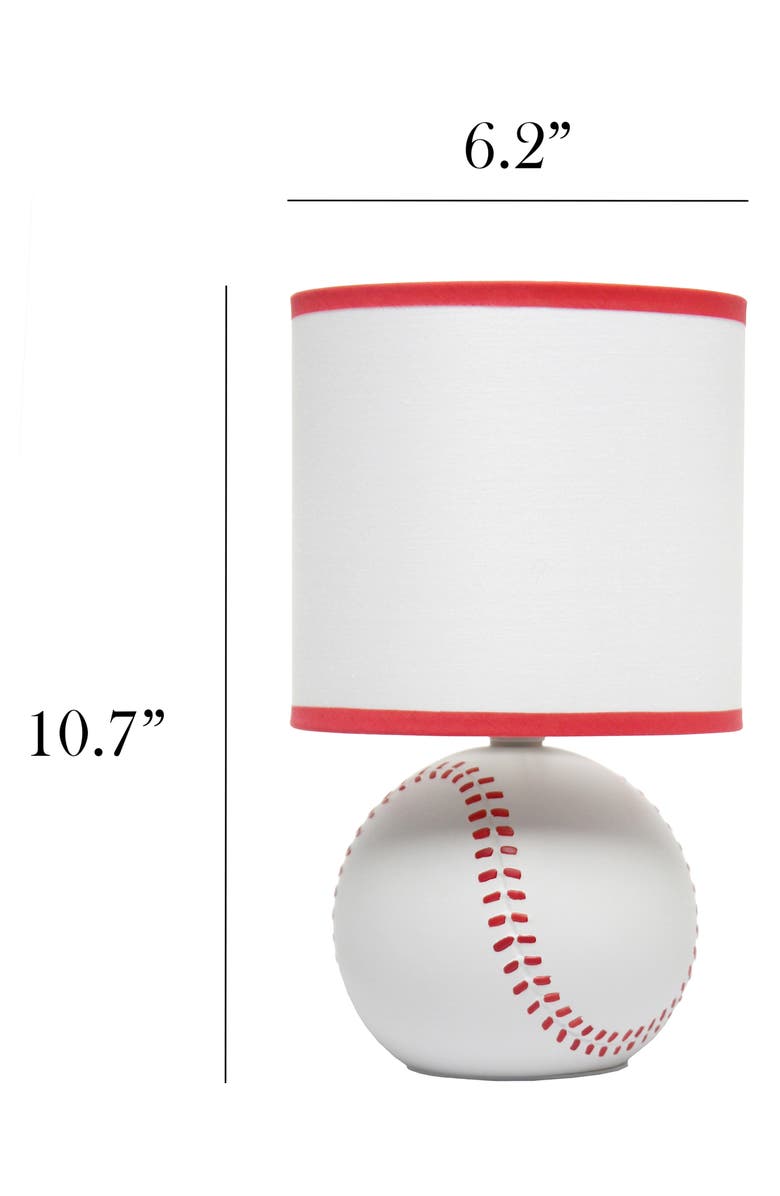 LALIA HOME Soccer Table Lamp, Alternate, color, White/Red Detail