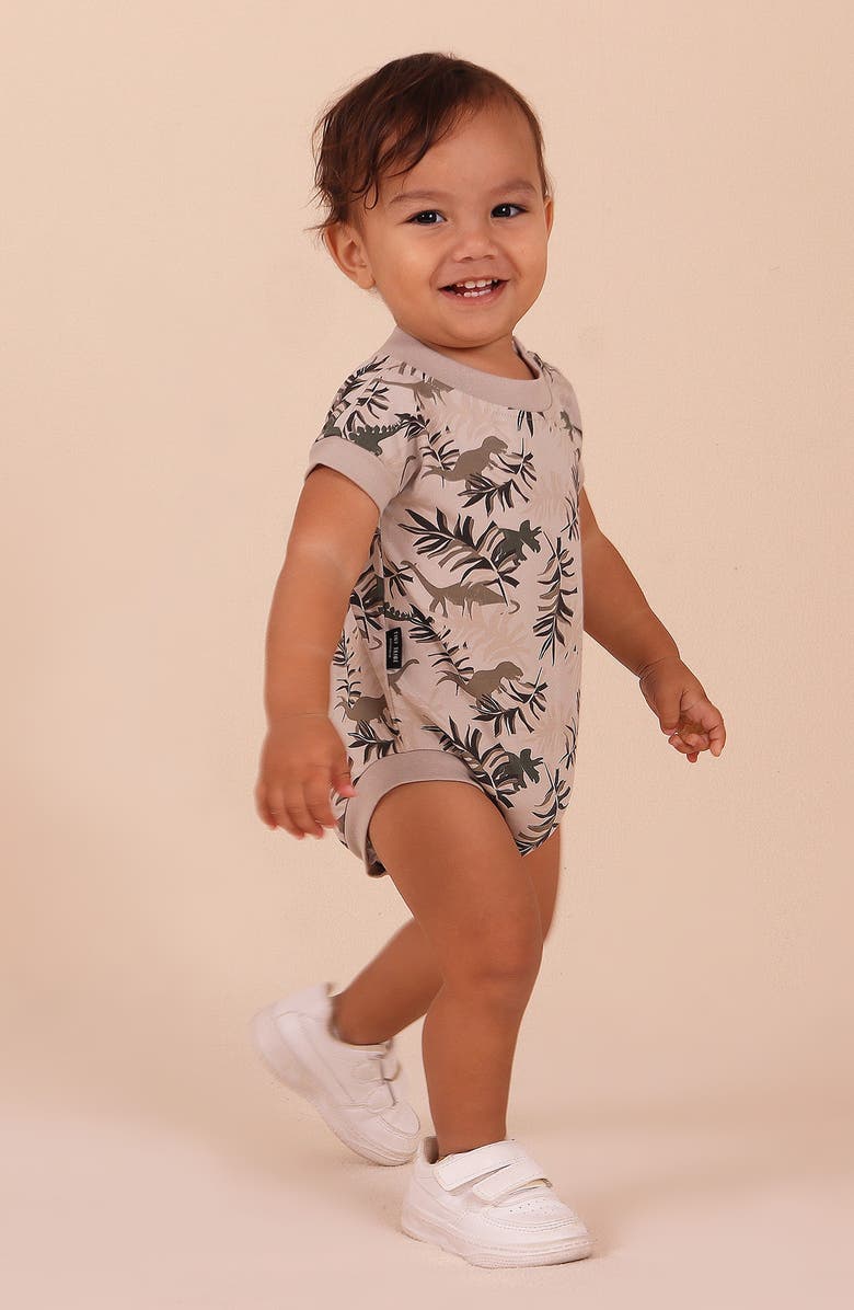 TINY TRIBE Dino Park Bodysuit, Alternate, color, Grey Multi