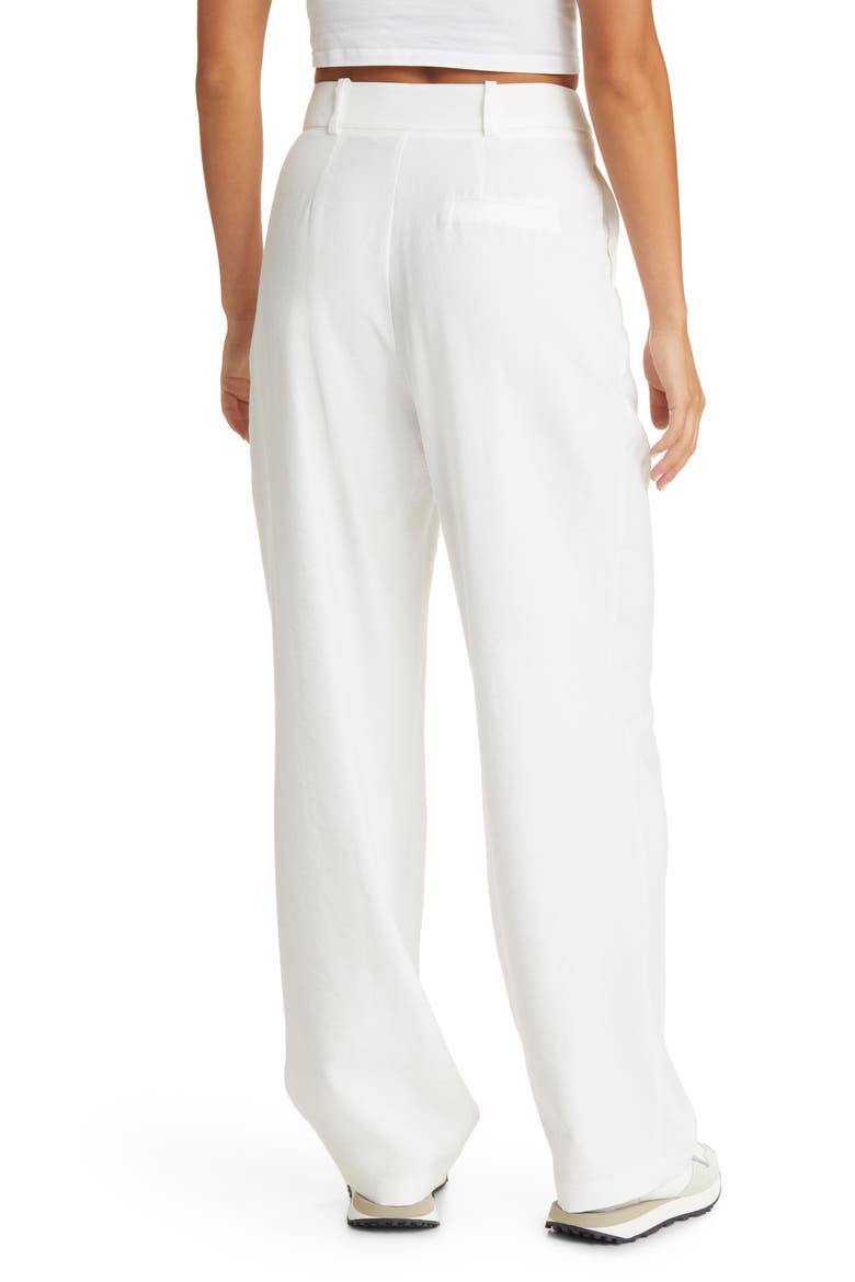 Pleated Trousers, Alternate, color, IVORY