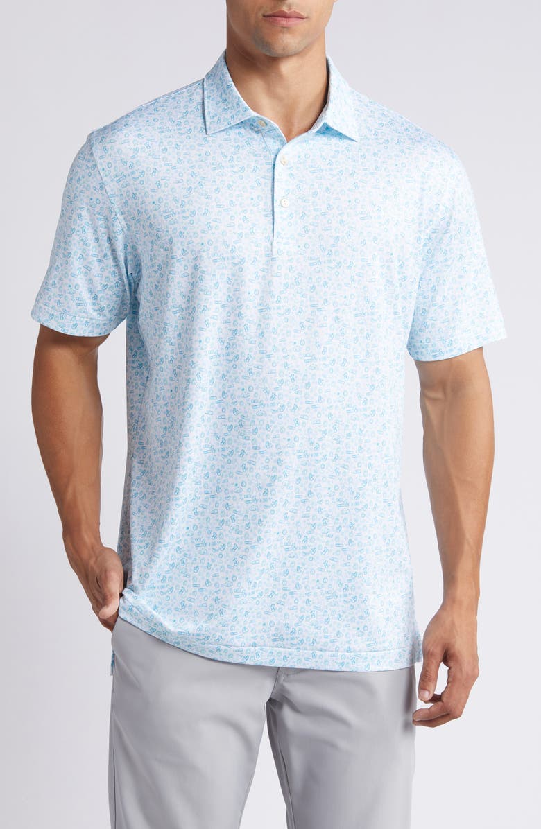 Peter Millar Déjà vu Scatter Print Performance Golf Polo, Main, color, 