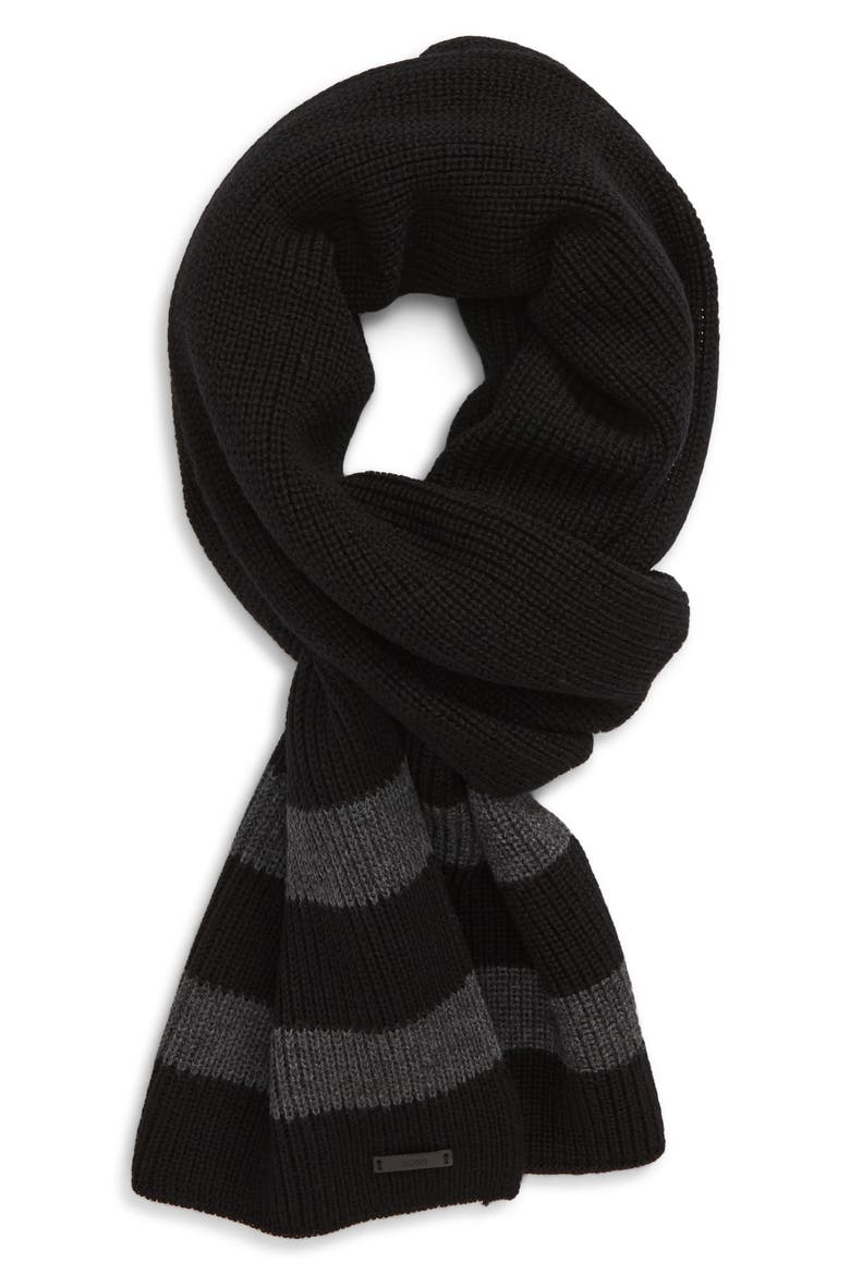Beniamino Wool Scarf, Main, color, BLACK
